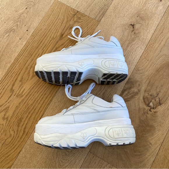 Naked Wolfe - Sporty Leather Platform Shoes in White - Picture 4 of 10